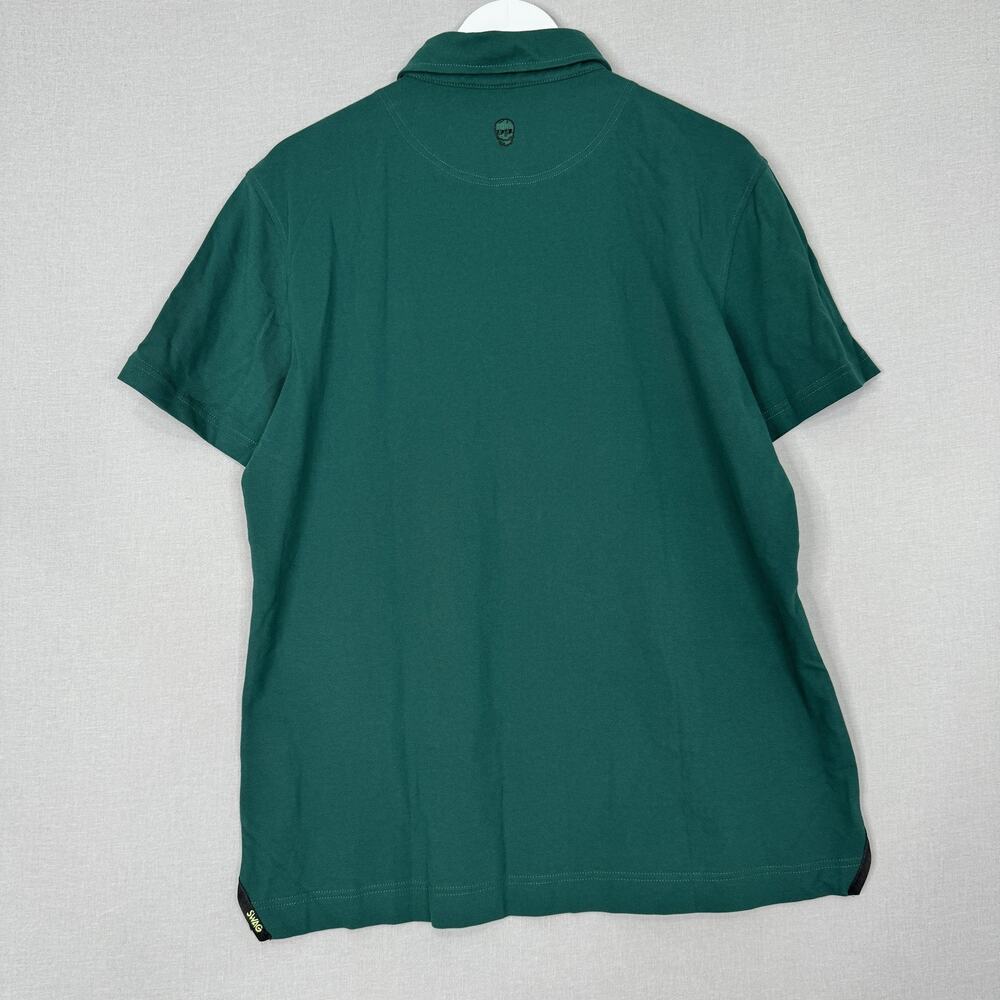 Swag Golf Masters Polo Shirt Mens Large Green Skull Logo Embroidered Performance - Picture 6 of 12